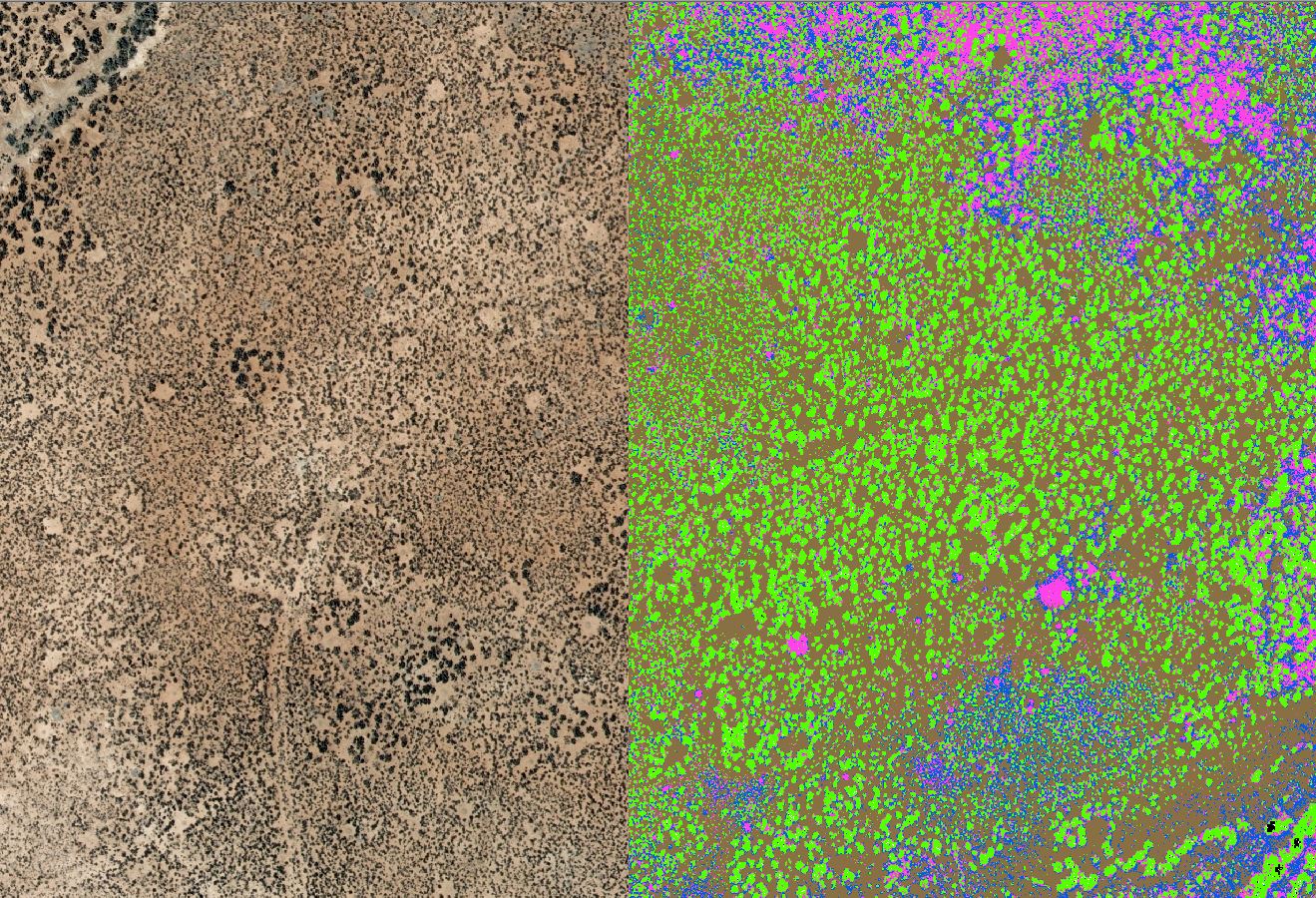 Classified compared to raw imagery