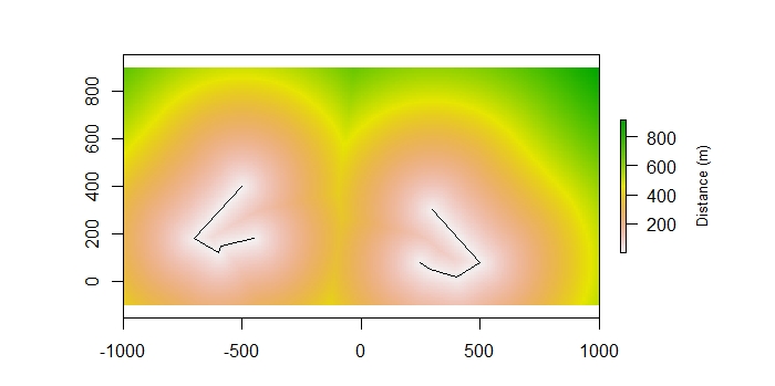 Raster to line calculation results.